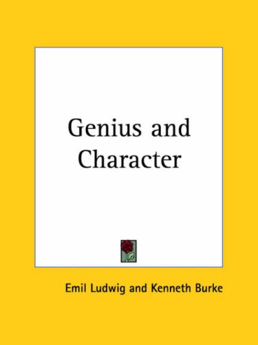 Book cover of Genius and Character by Emil Ludwig Book cover of Genius and Character by Emil Ludwig